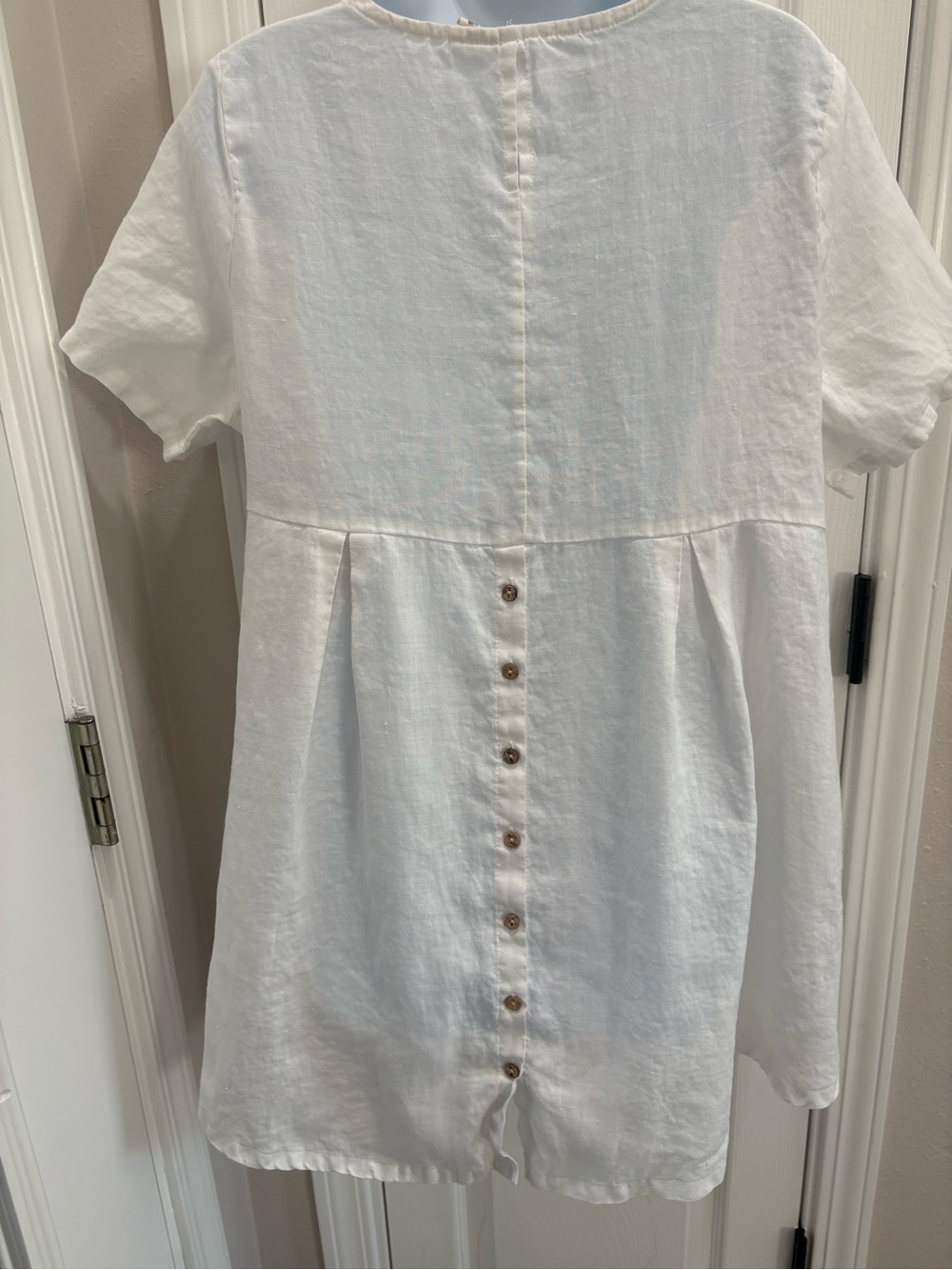 Oversized  Off White Hemp Short Sleeve Tunic - Picture 2 of 4